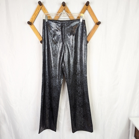 Vintage Star City Snake Print Vinyl High Rise Bootcut Pants - Picture 1 of 9